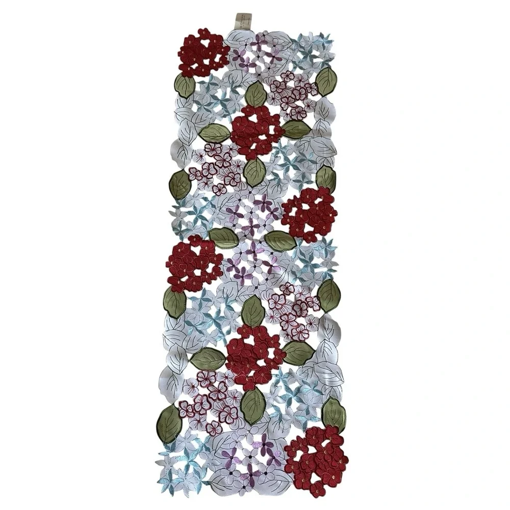 Vintage Sonoma Life Style Table‎ Runner 13x36 inch Cut Out Flower Multicolor